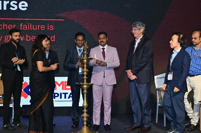 The inaugural lamp being lit at the opening ceremony