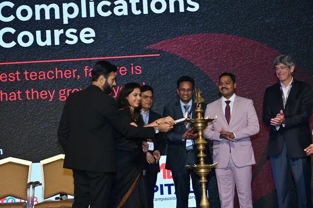 The lamp-lighting ceremony, faculty gathered close